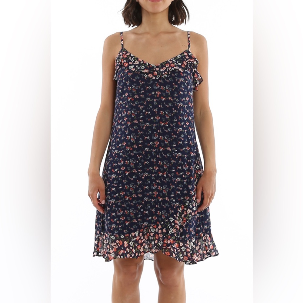 MICHAEL Kors Dress XL Slip Ruffled Ditsy Floral Print Boho Georgette–Size XL NWT